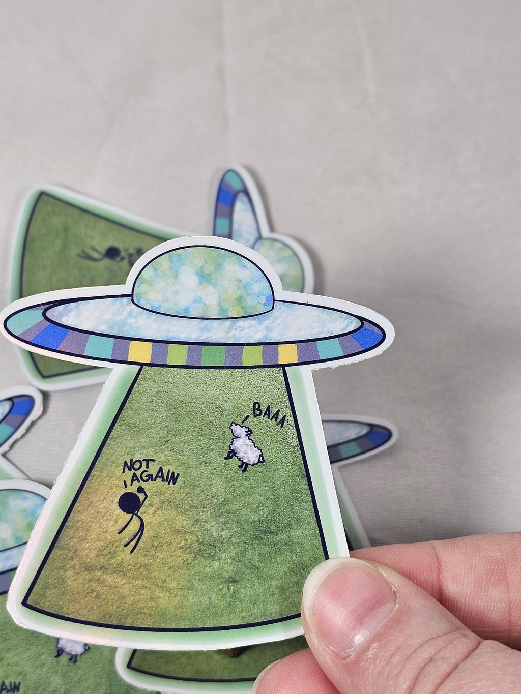 Not Again Abduction Sticker