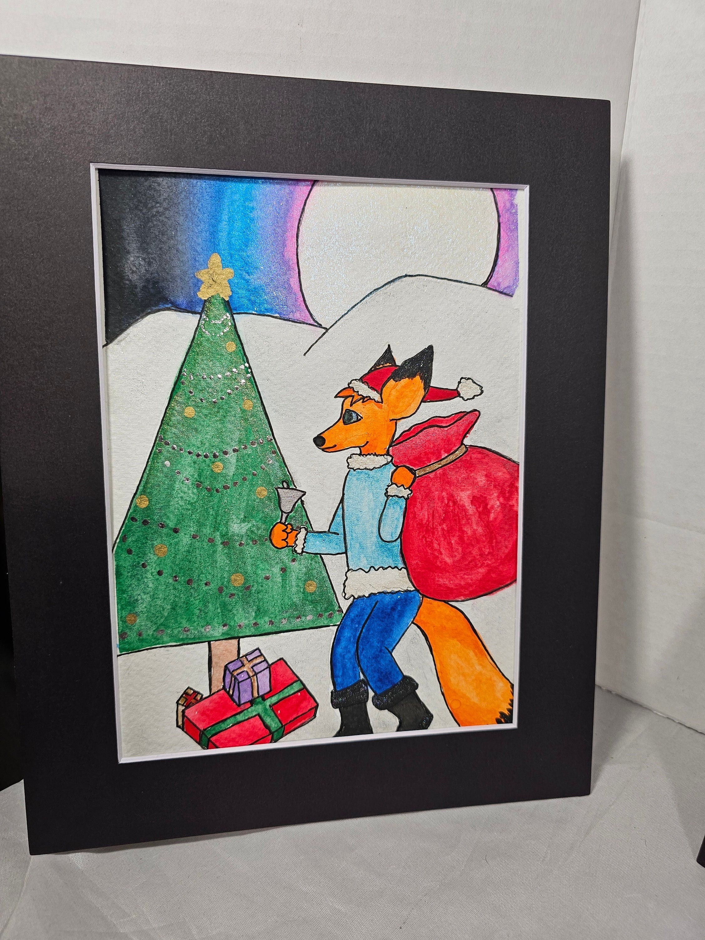 Foxy Christmas Watercolor