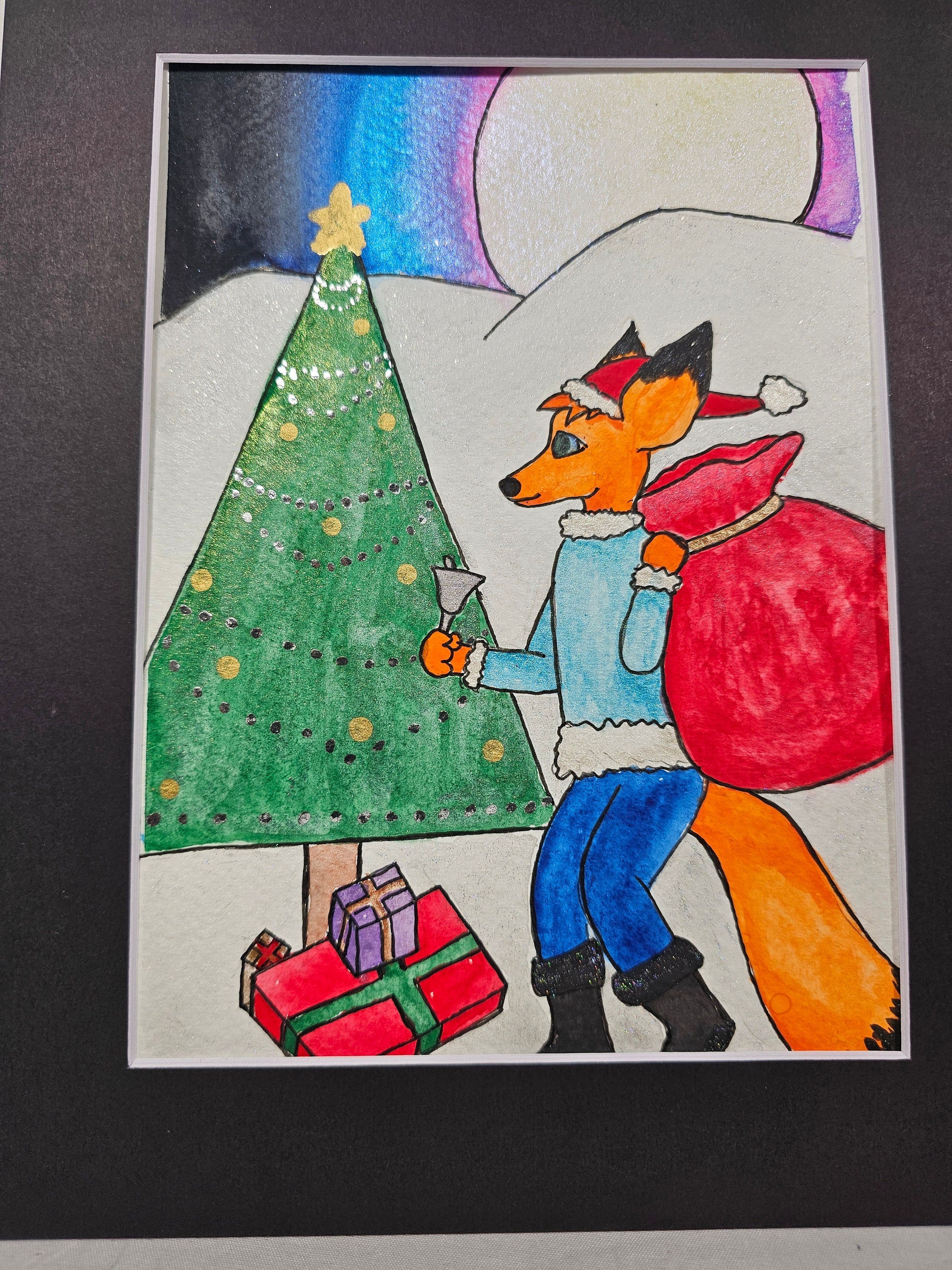 Foxy Christmas Watercolor