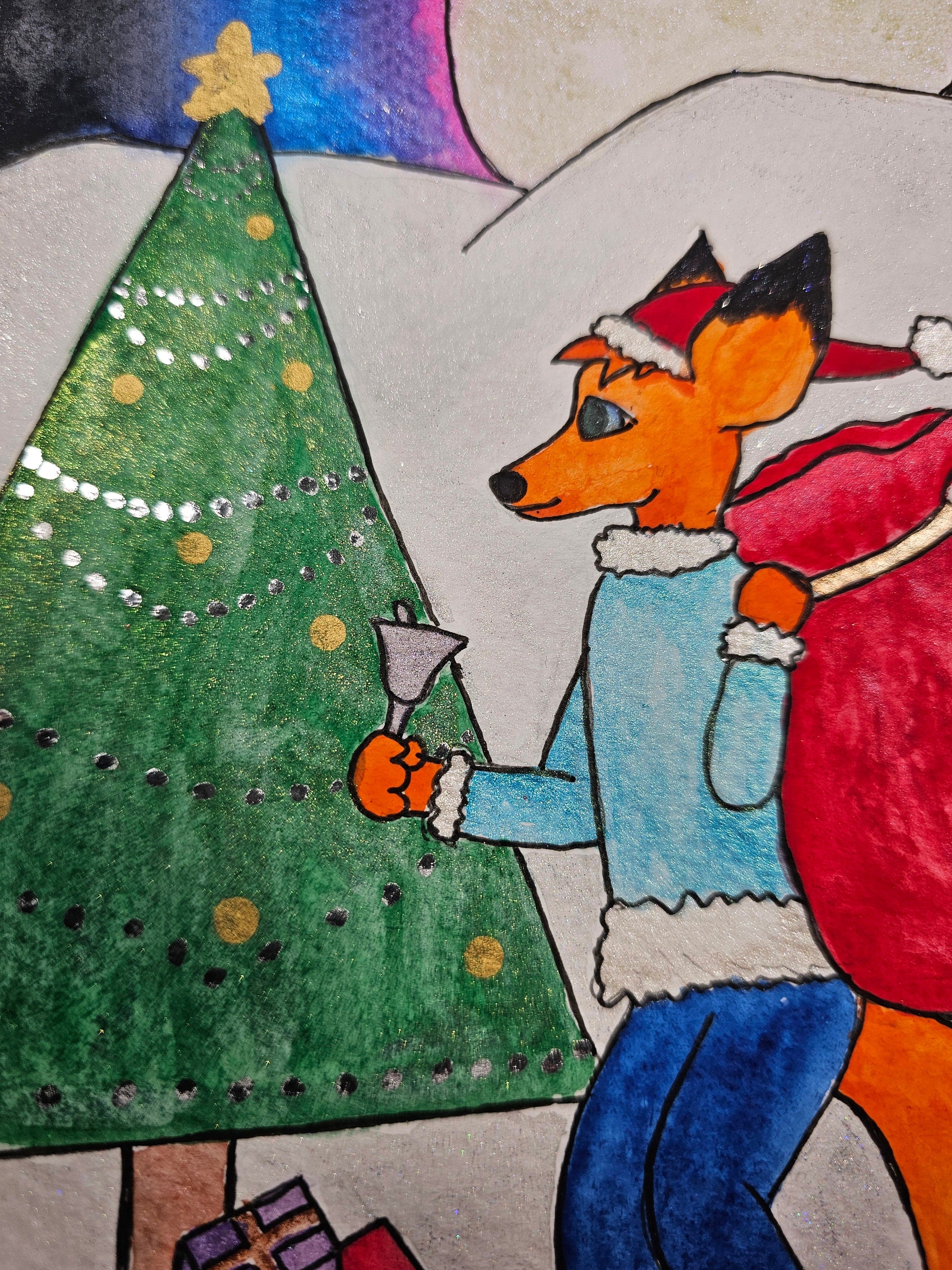 Foxy Christmas Watercolor