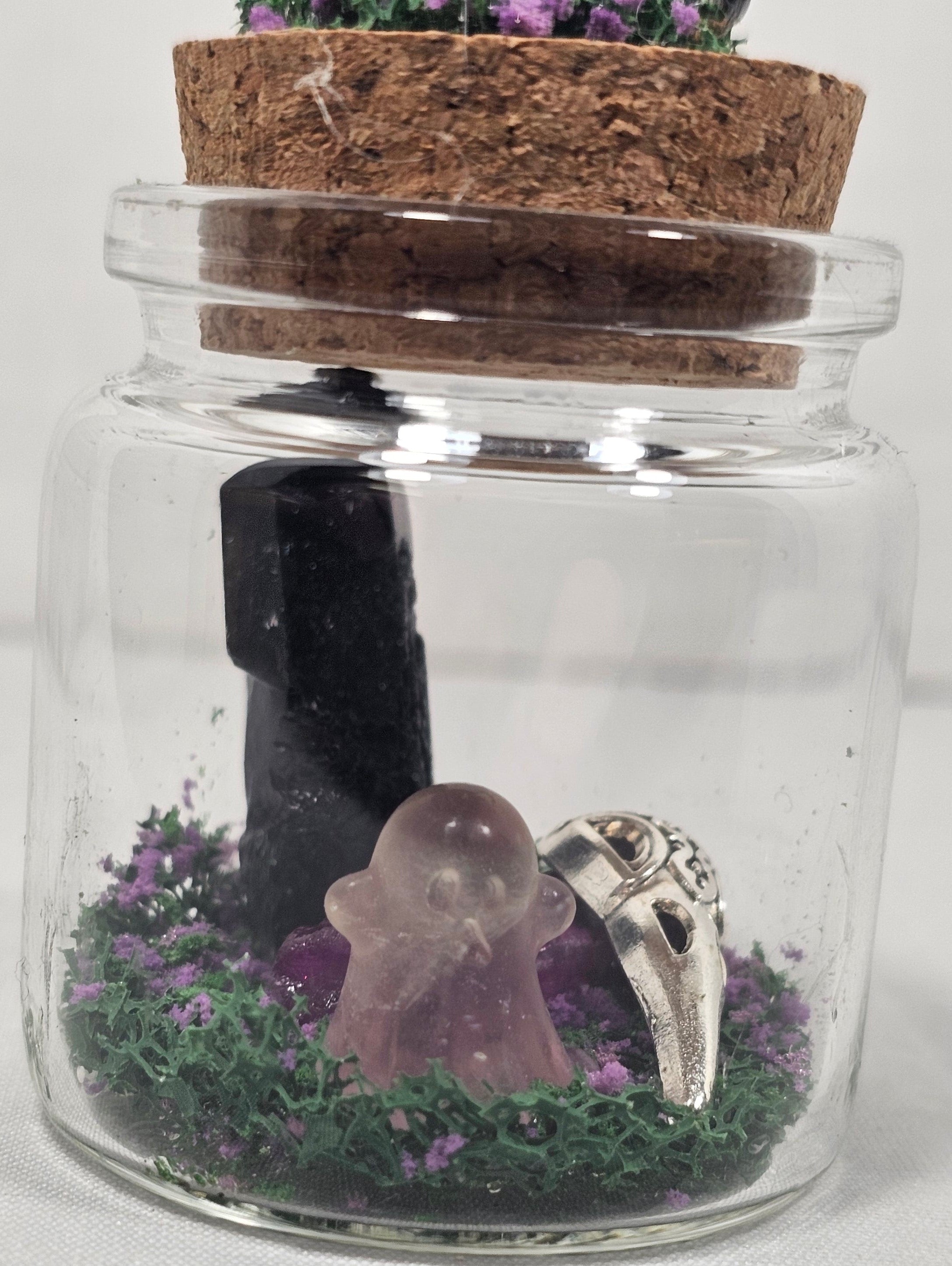 Skull and Crystal Terrarium