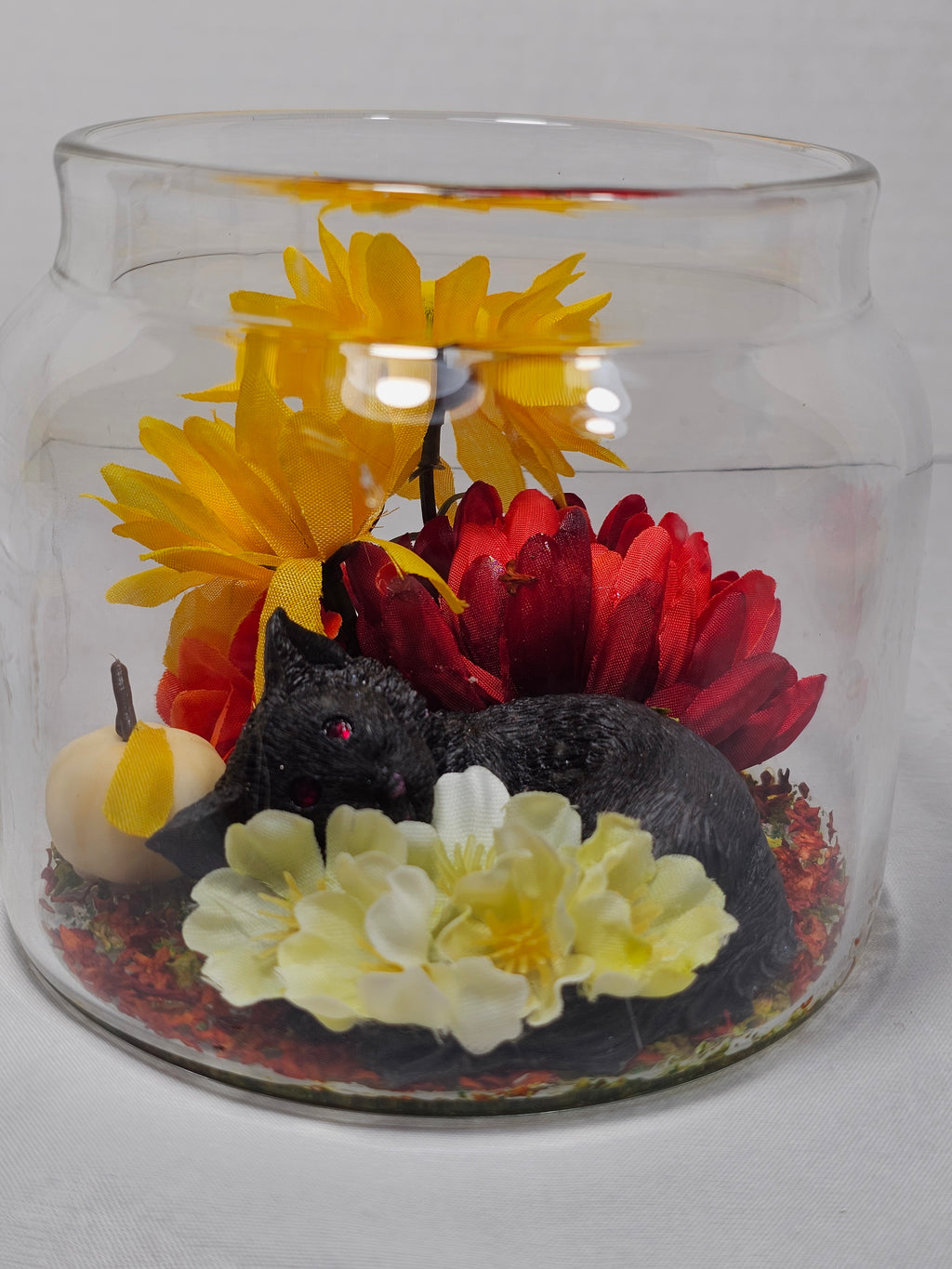 Large Sleeping Fall Cat Terrarium