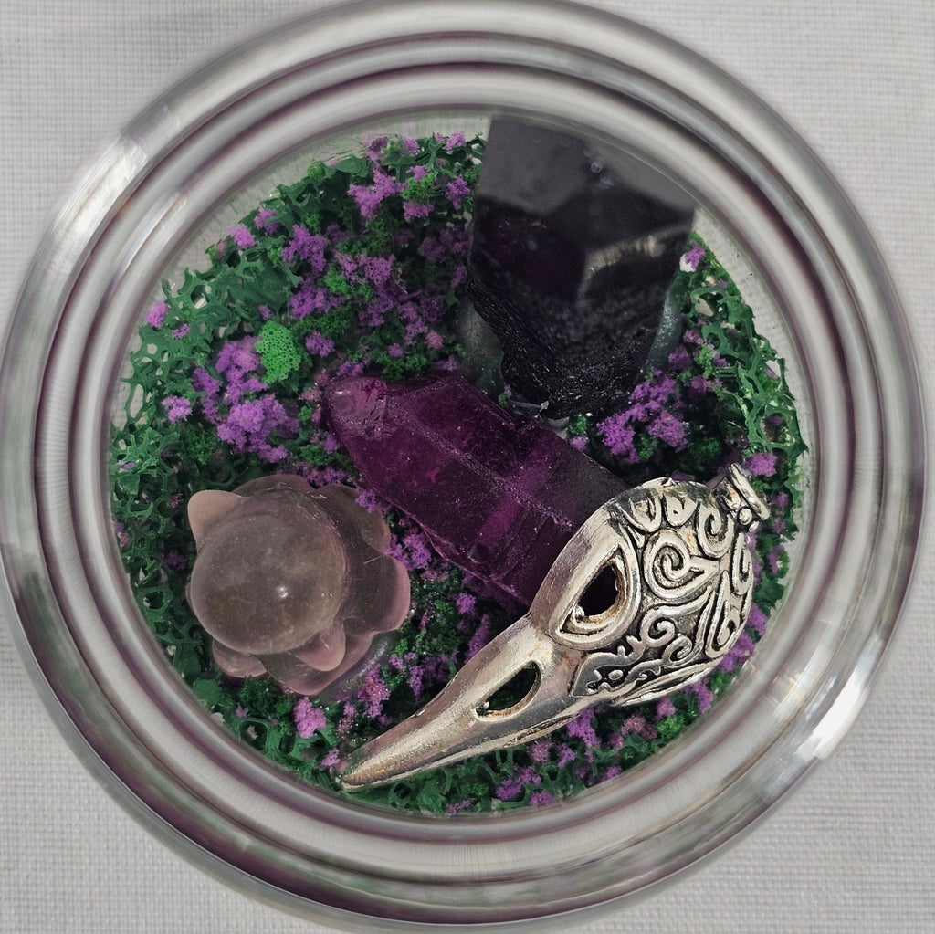 Skull and Crystal Terrarium