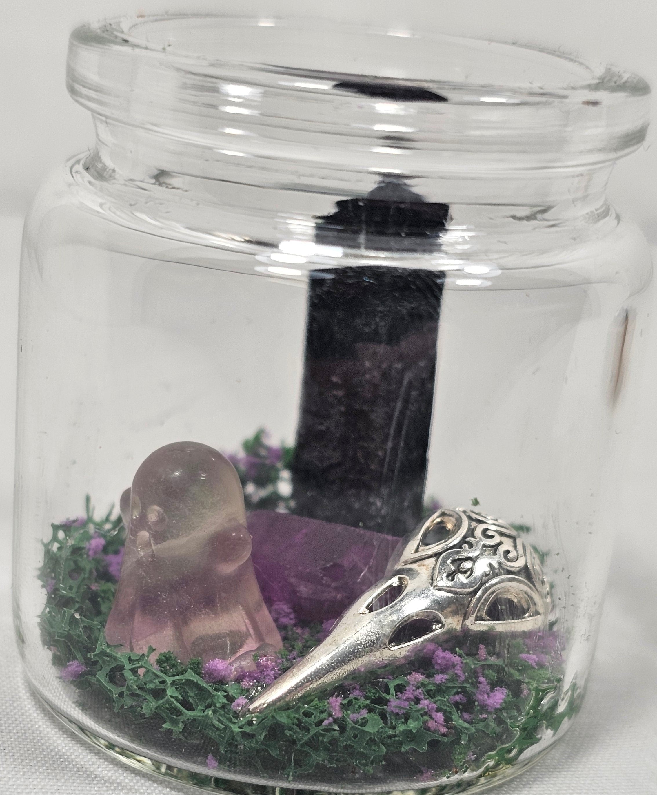 Skull and Crystal Terrarium