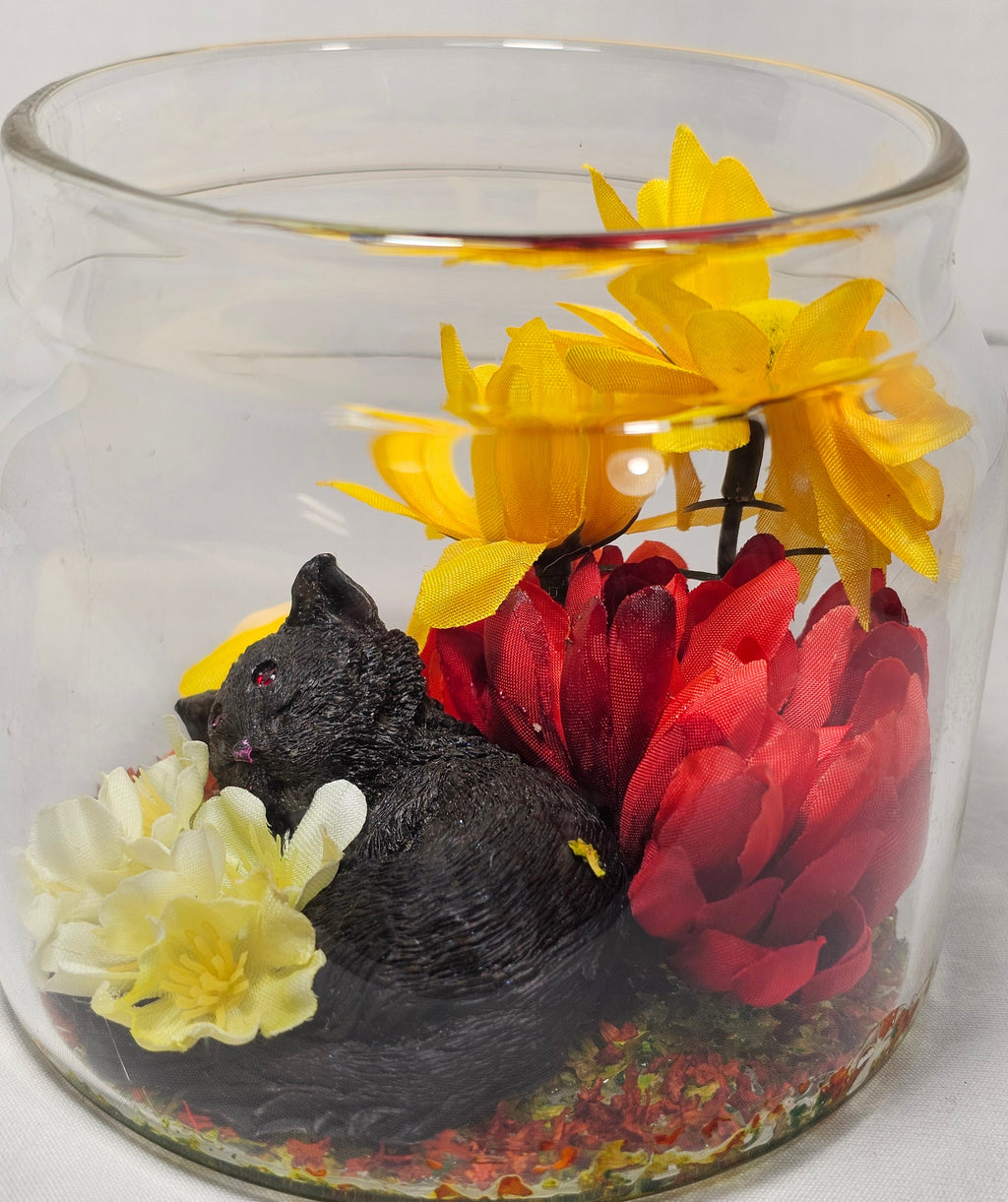 Large Sleeping Fall Cat Terrarium