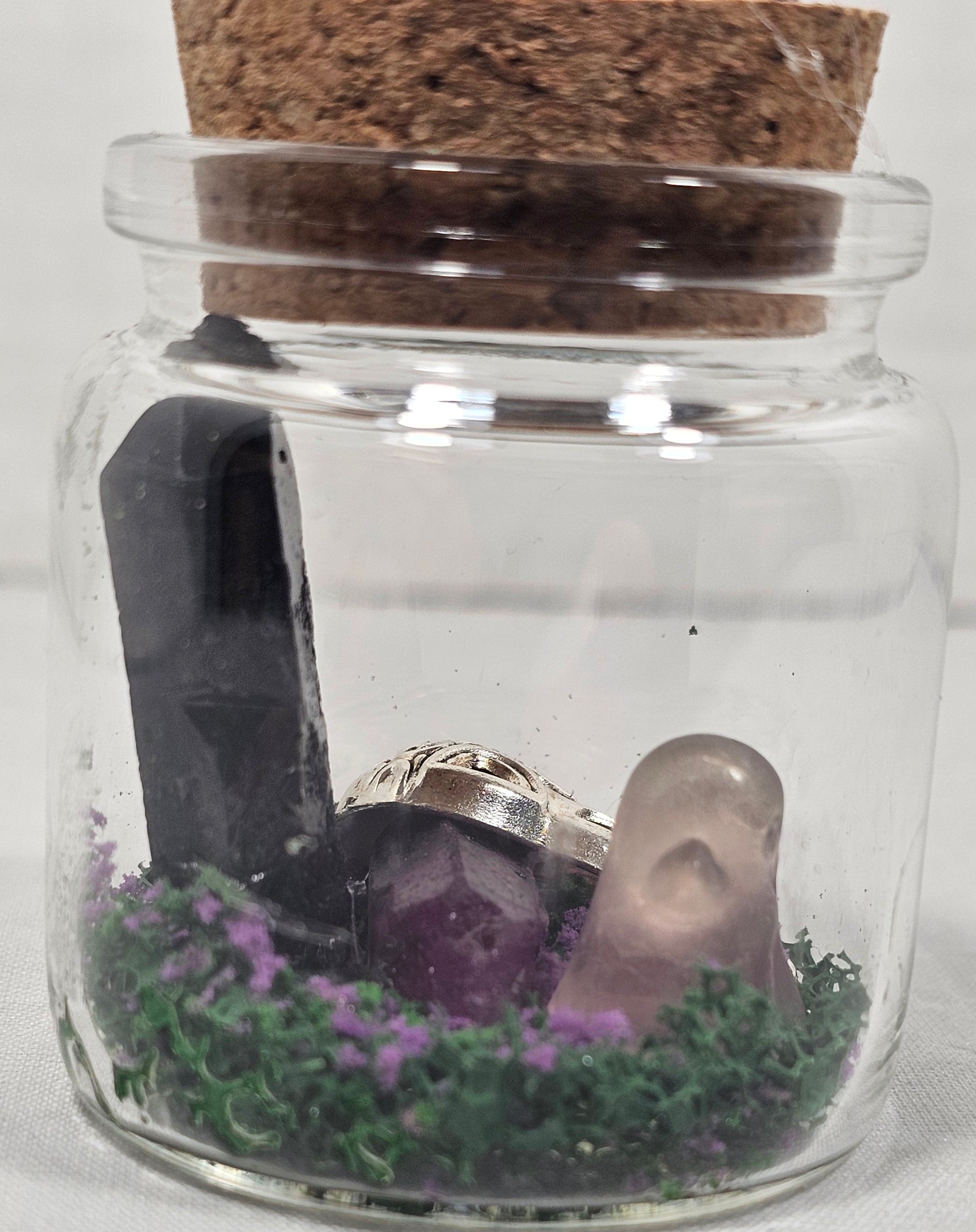 Skull and Crystal Terrarium