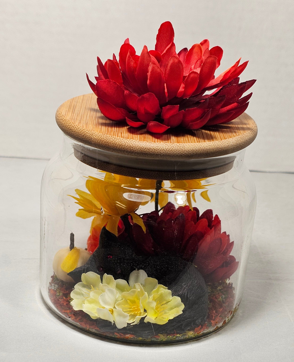 Large Sleeping Fall Cat Terrarium