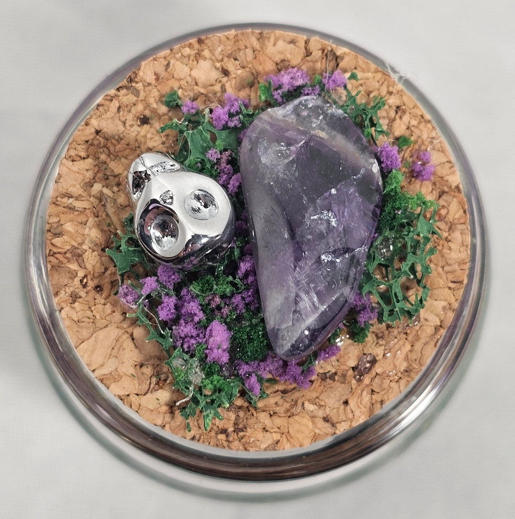 Skull and Crystal Terrarium